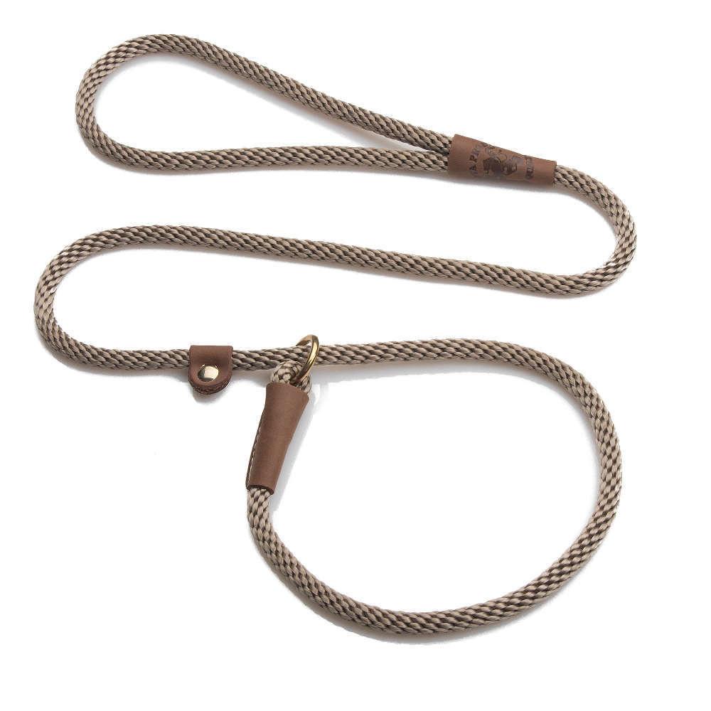 Mendota British Style Slip Leash - Length 3/8in x 4ft(10mm x 1.2m) - Tan