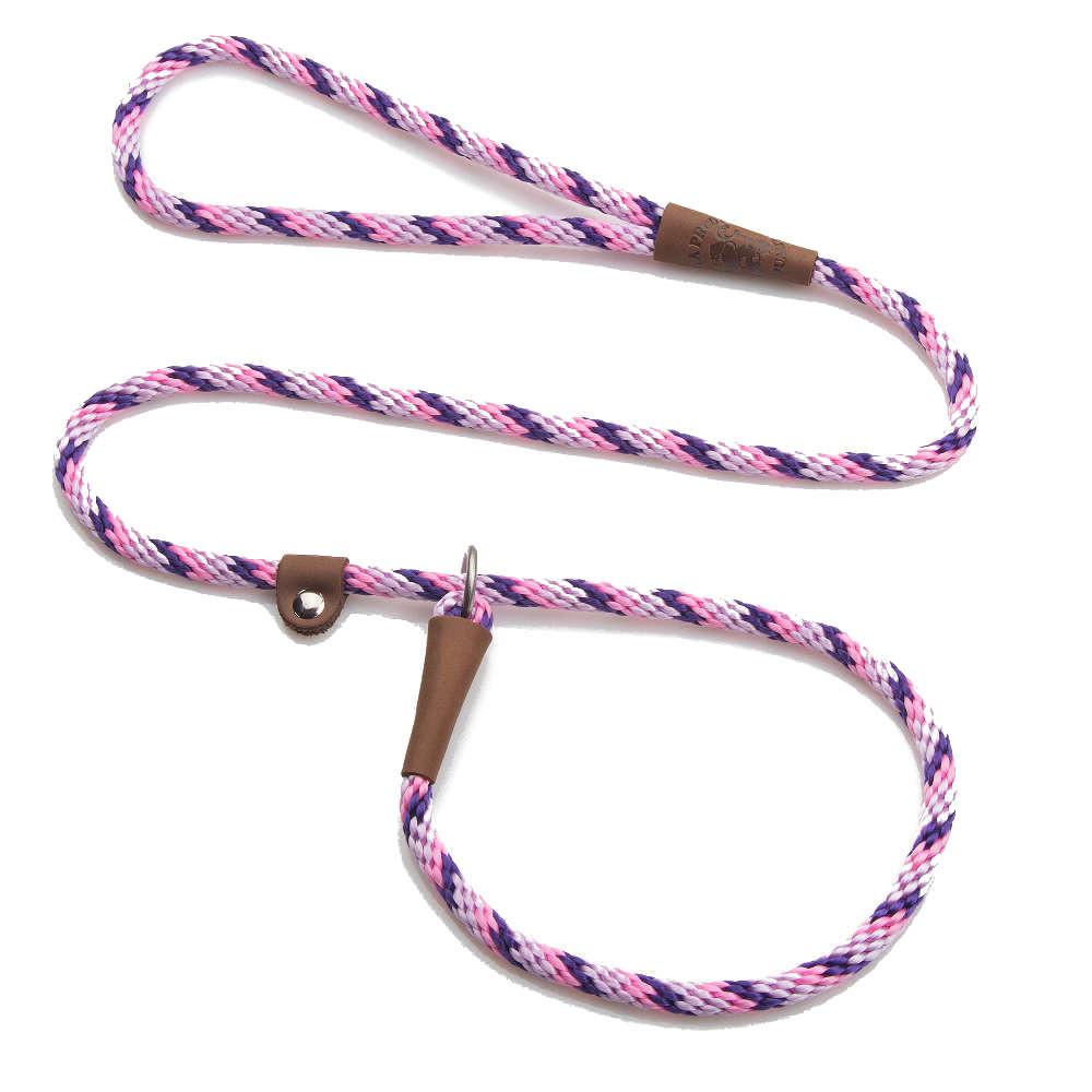 Mendota British Style Slip Leash - Length 3/8in x 4ft(10mm x 1.2m) - Tricolour Lilac