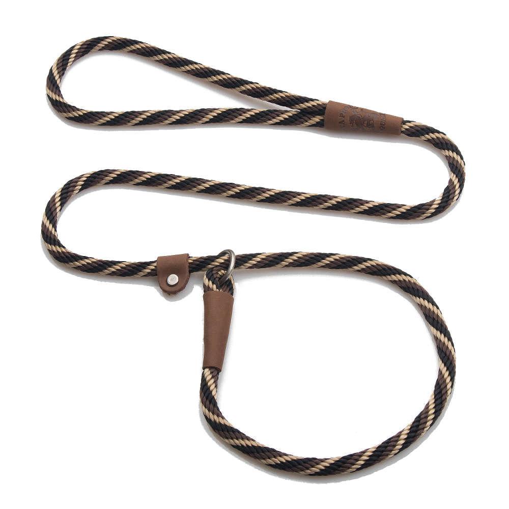 Mendota British Style Slip Leash - Length 3/8in x 4ft(10mm x 1.2m) - Twist - Mocha