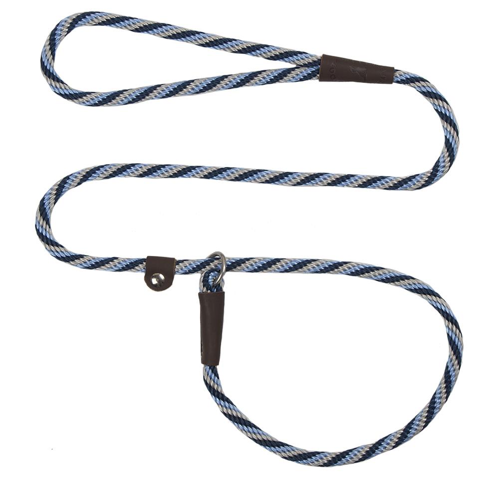 Mendota British Style Slip Leash - Length 3/8in x 4ft(10mm x 1.2m) - Twist Arctic Blue