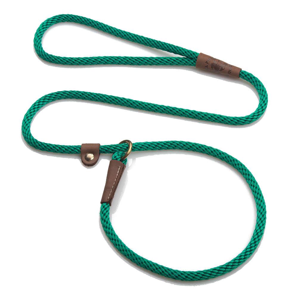 Mendota British Style Slip Leash - Length 3/8in x 6ft(10mm x 1.8m) - Kelly Green