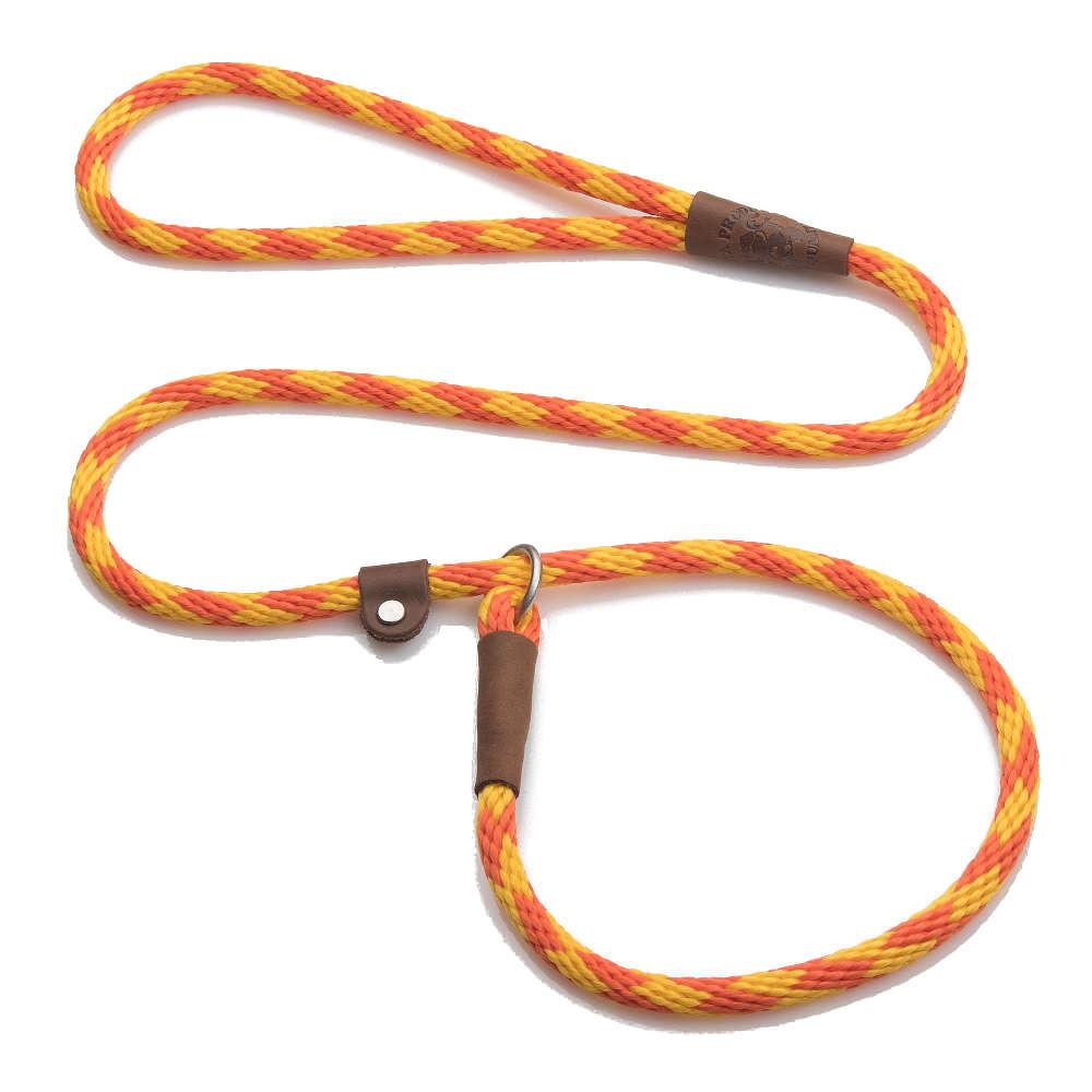 Mendota British Style Slip Leash - Length 3/8in x 6ft(10mm x 1.8m) - Diamond - Amber