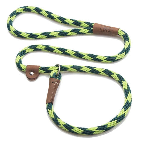 Mendota British Style Slip Leash - Length 3/8in x 6ft(10mm x 1.8m) - Diamond - Jade