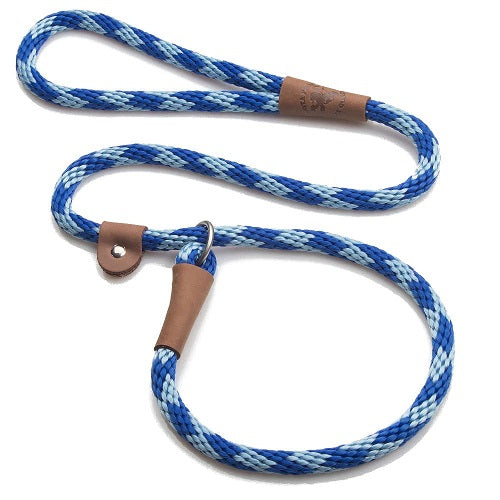 Mendota British Style Slip Leash - Length 3/8in x 6ft(10mm x 1.8m) - Diamond - Sapphire