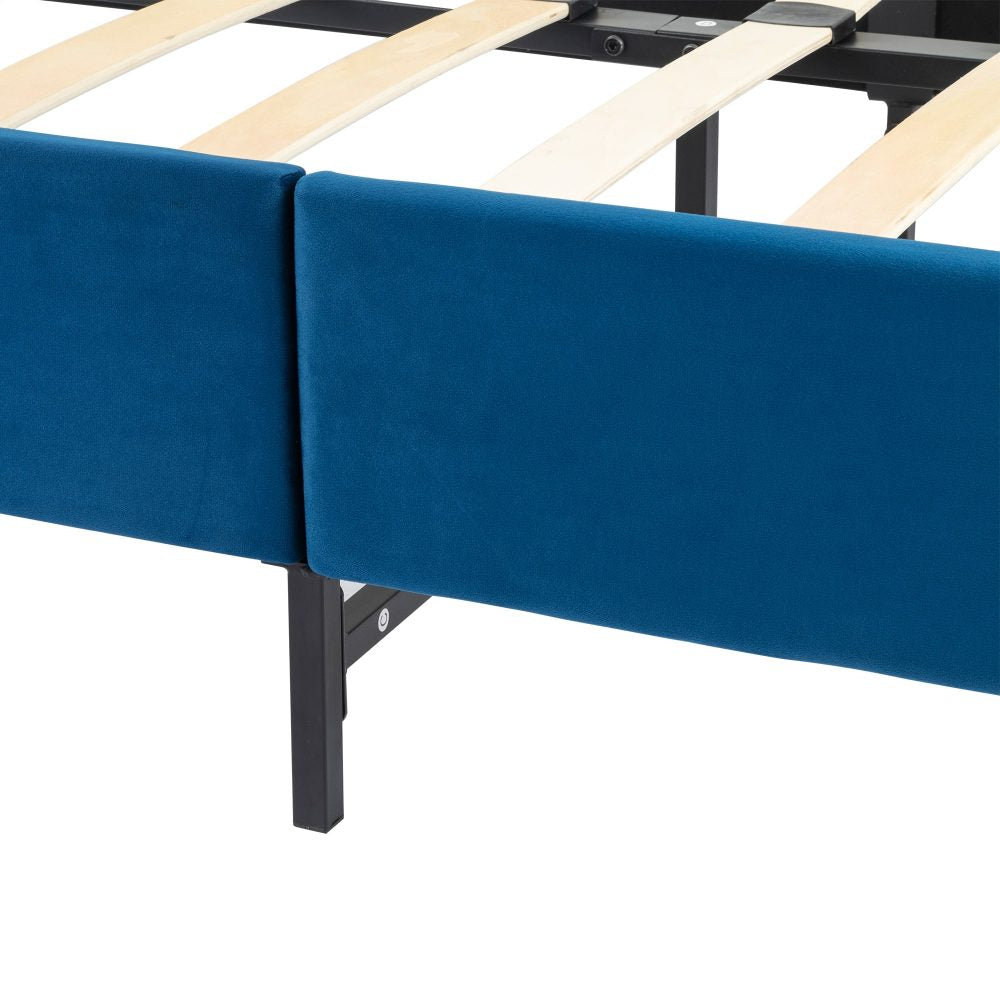 Velvet Blue Bed Frame- Double