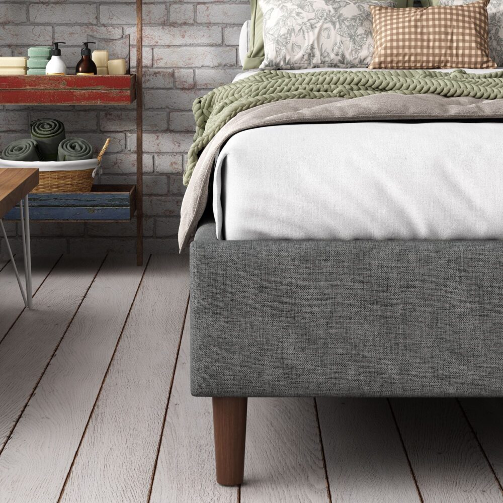 Bed Frame Mattress Foundation (Dark Grey) - Queen