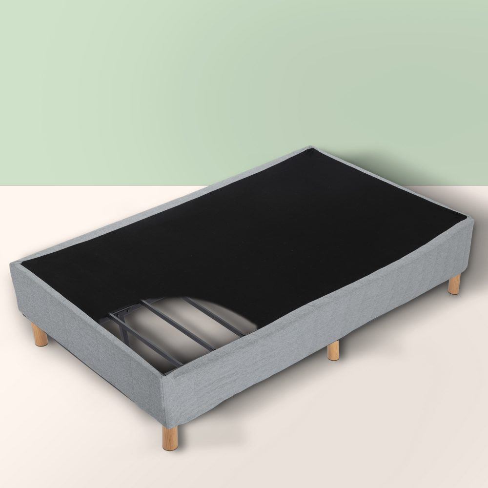 Metal Bedframe Mattress Foundation (Light Grey) - King