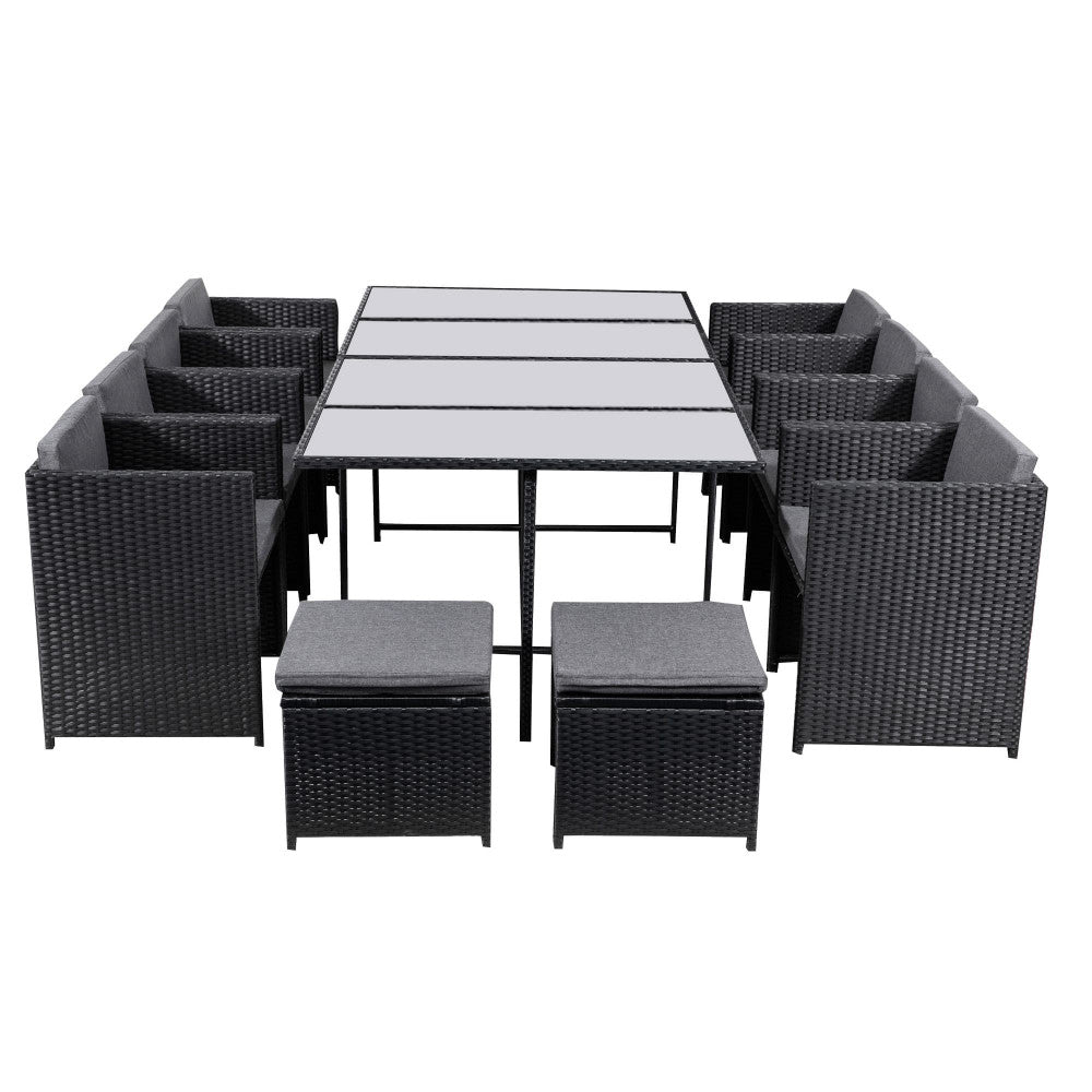 Bali 13PC Outdoor Dining Set-Black