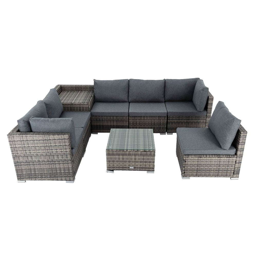 8PCS Outdoor Furniture Modular Lounge Sofa Lizard-Grey