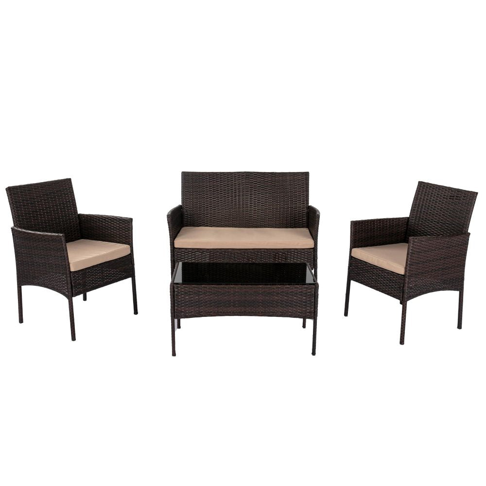 Breeze 4-Seat Wicker Outdoor Lounge Set