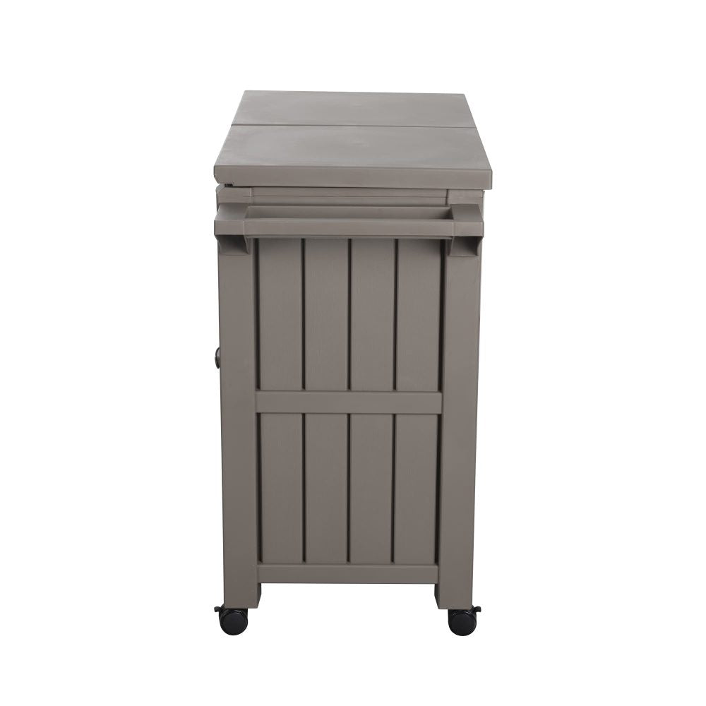 Garden Bar Serving Cart with Cooler (Taupe)