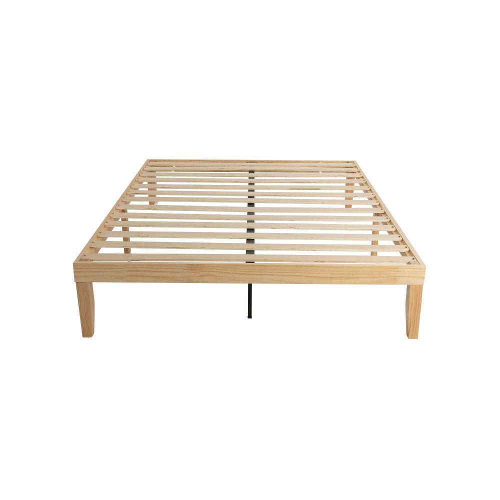 Warm Wooden Natural Bed Base Frame - Double