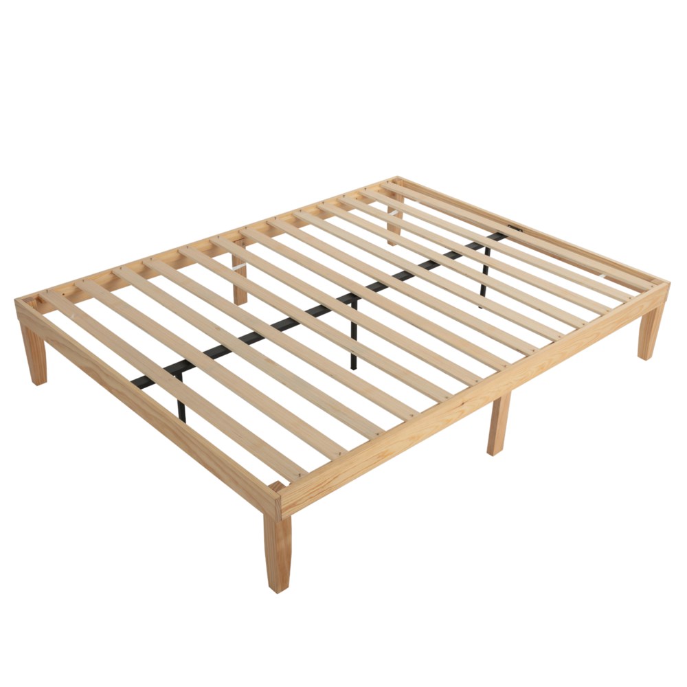 Warm Wooden Natural Bed Base Frame - King Single