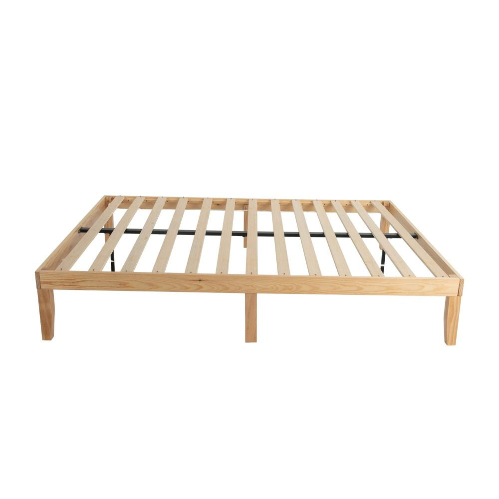 Warm Wooden Natural Bed Base Frame - King Single