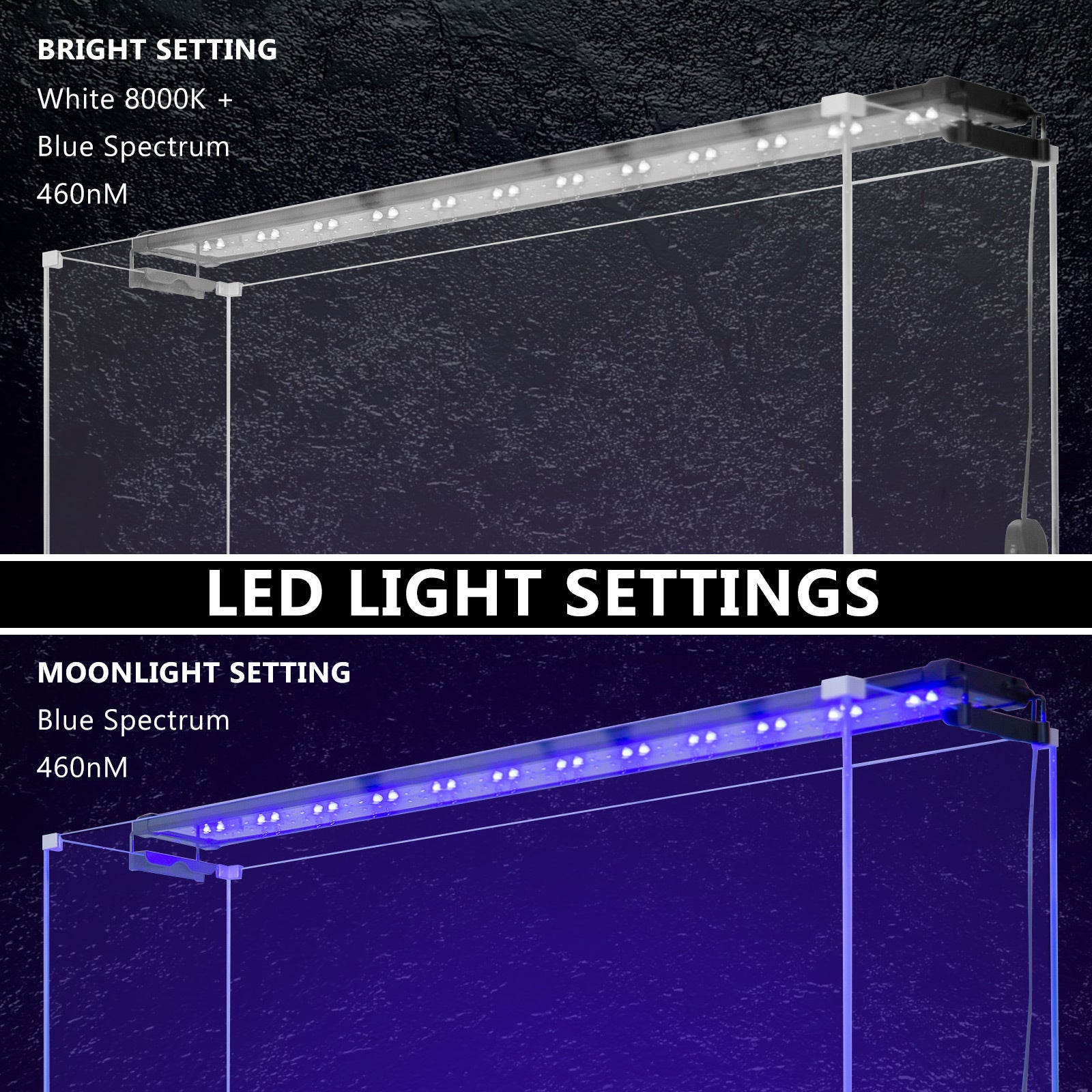 Dynamic Power 2 Set 33W Aquarium Blue White LED Light for Tank 120-140cm