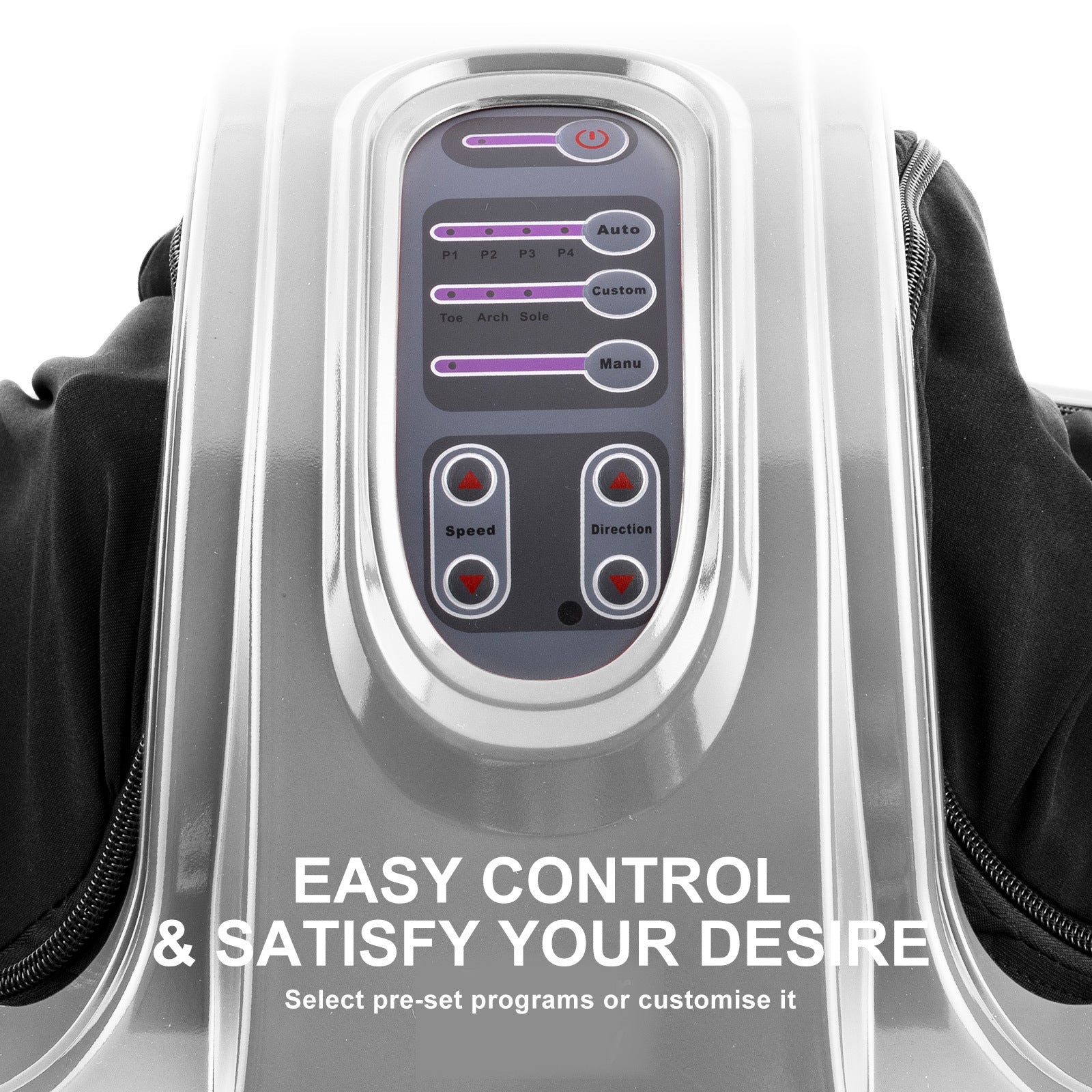 Forever Beauty Silver Foot Massager Shiatsu Ankle Kneading Remote