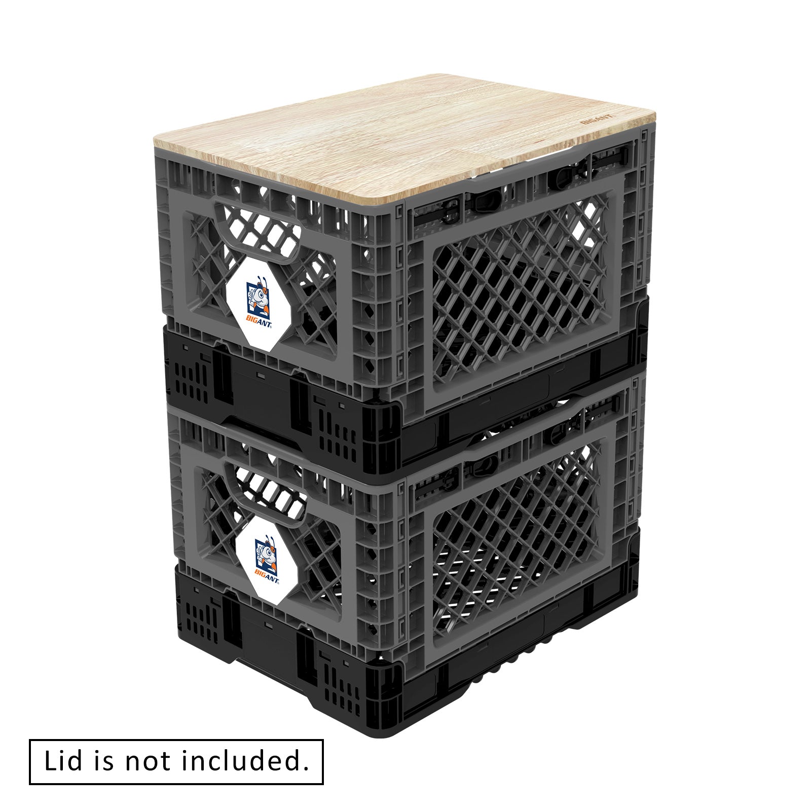 BigAnt Charcoal Smart Foldable Stackable Crate 25L