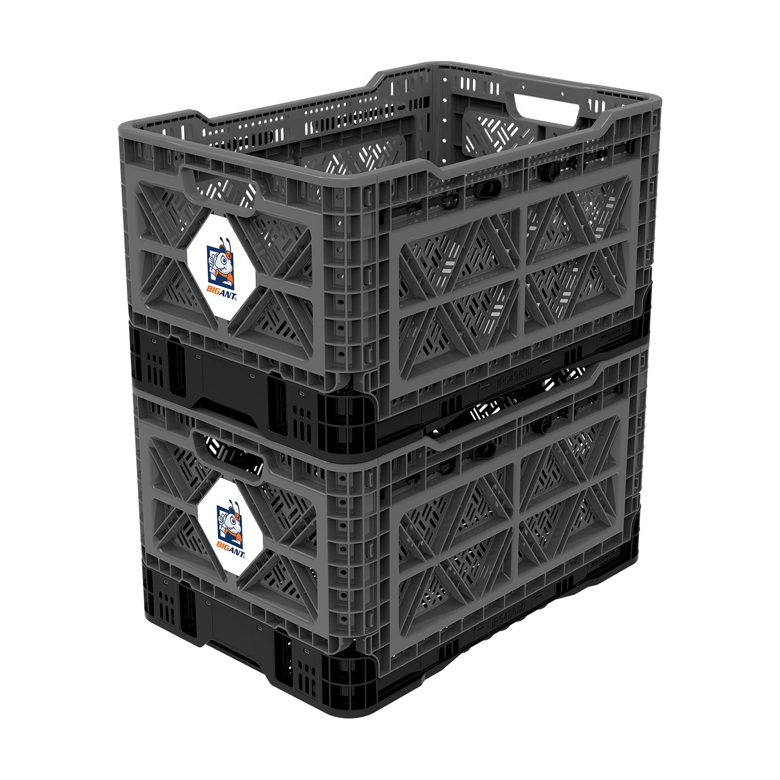 BigAnt Charcoal Smart Foldable Stackable Crate 48L