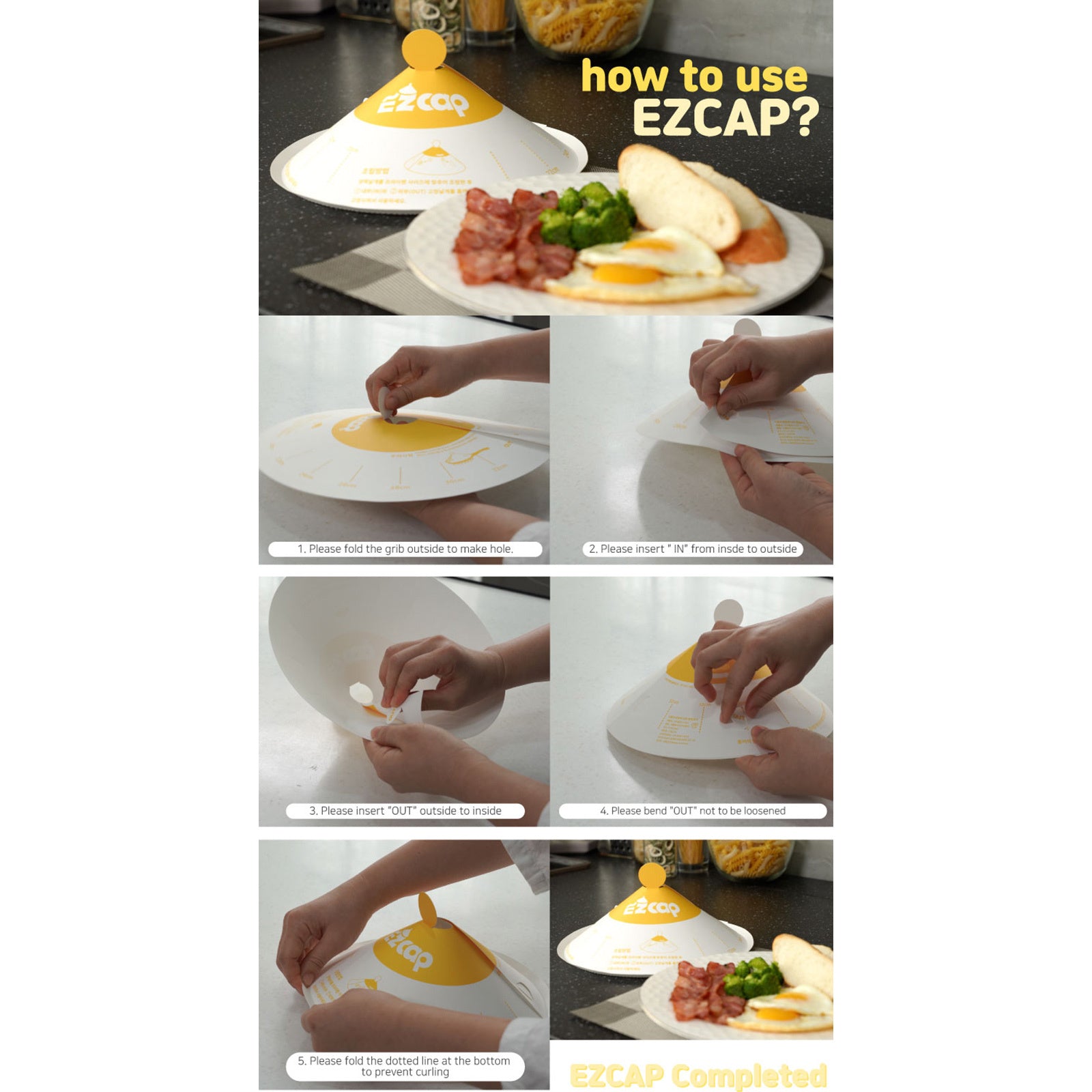 EZ Cap 50X Paper Lid for Frypan Disposable Cooking Pan Cap