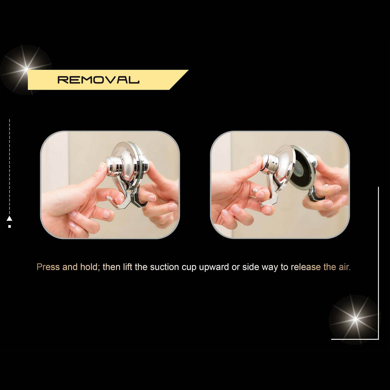 PowerLoc Six Universal Hooks Removable Suction - White