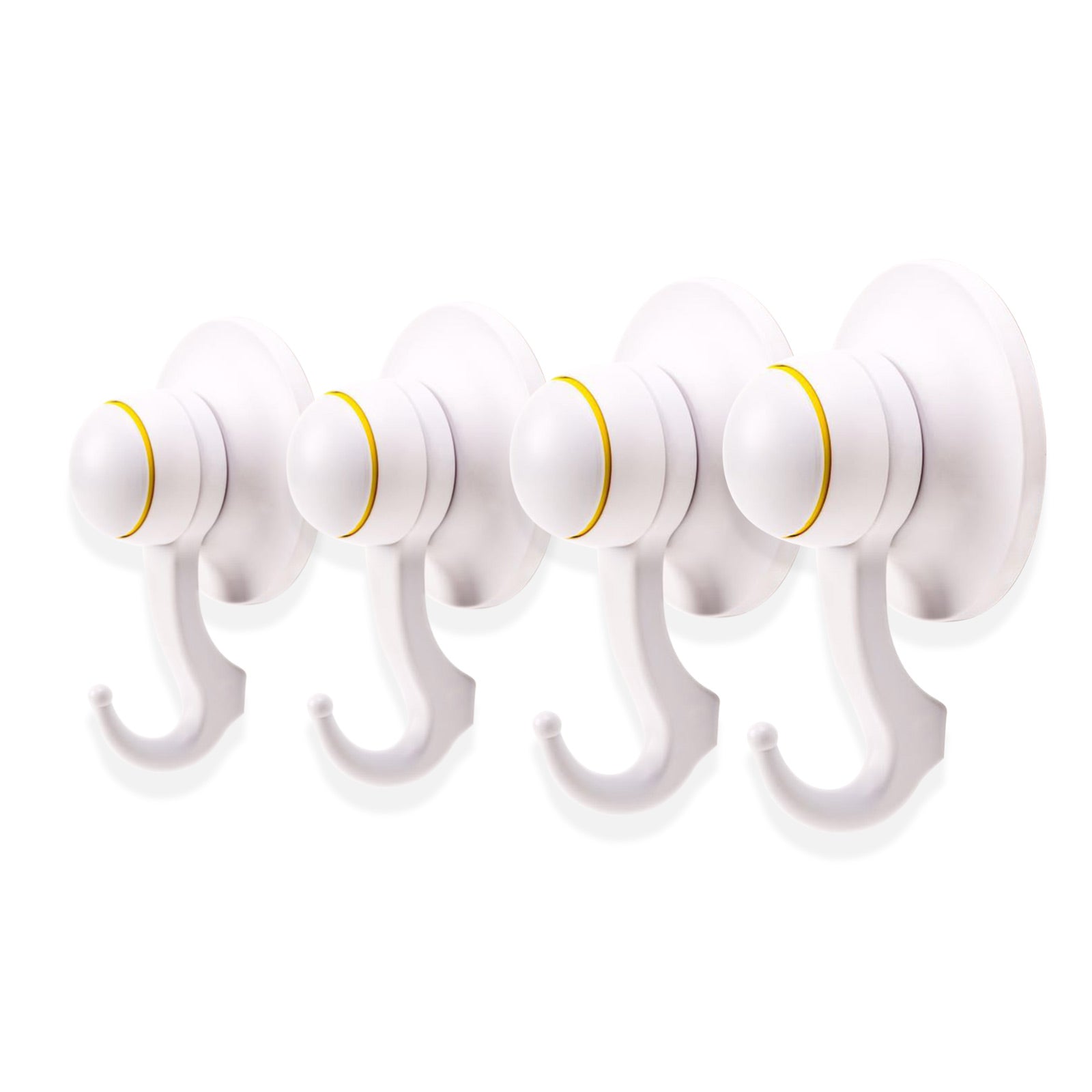 KiahLoc 4PC White 56mm Suction Hook Removable