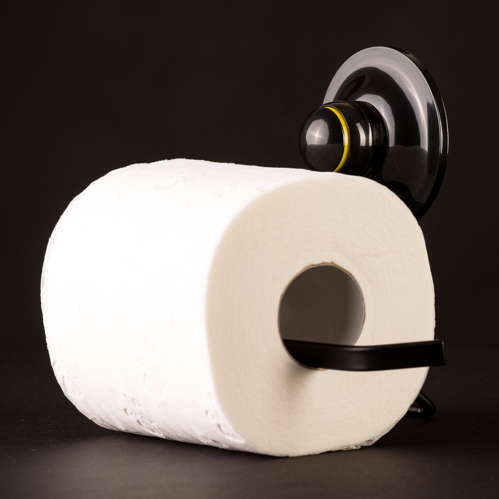 KiahLoc Black Toilet Roll Holder Removable Suction