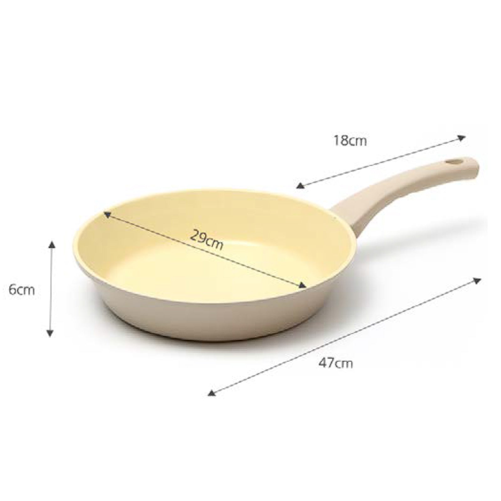Giorno Felice 28cm Beige IH Frypan Ceramic Non-Stick Frying Pan Induction