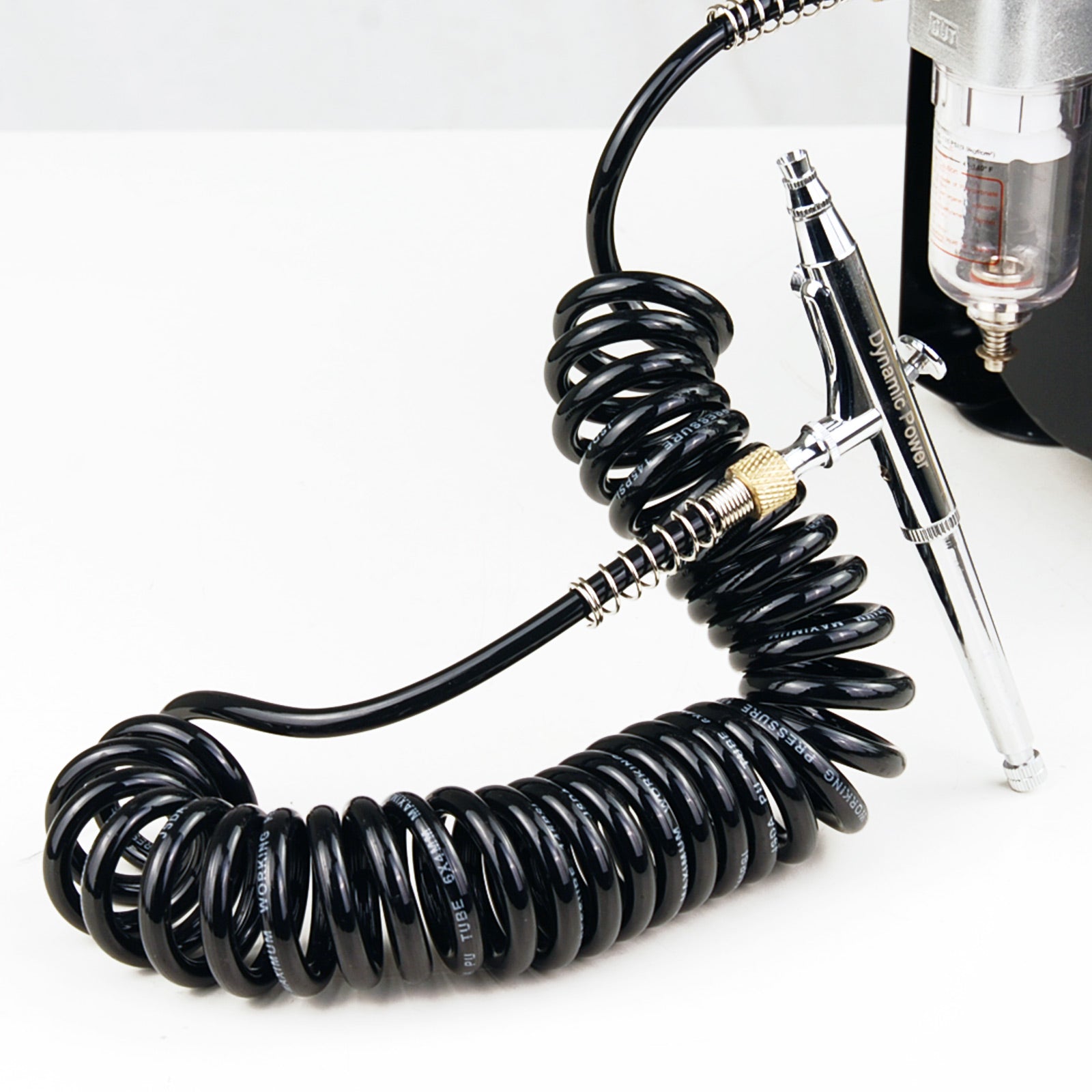 Dynamic Power 2 Set Air Brush Hose Coiled Retractable Compressor 1/8in 3M