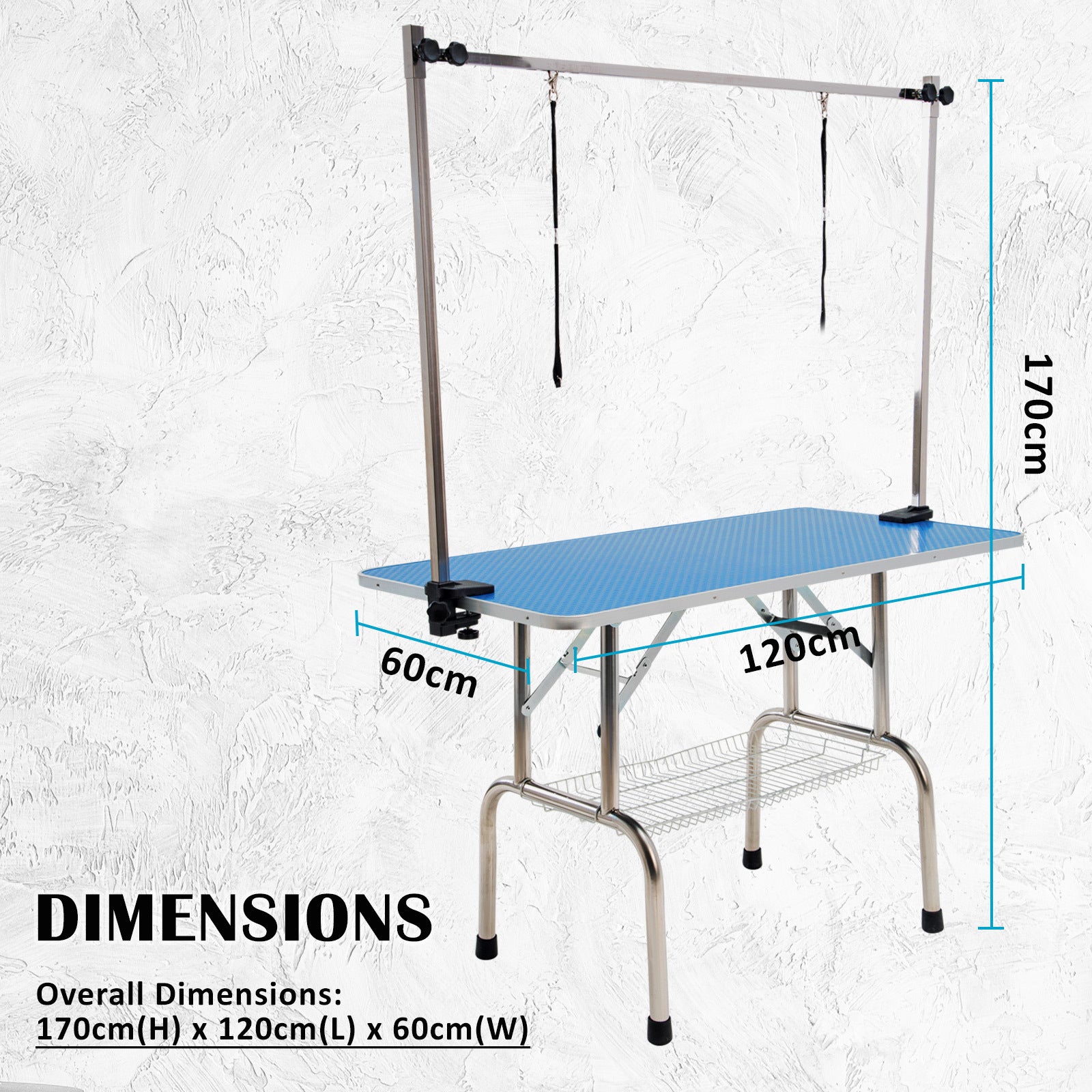 Paw Mate Blue Pet Grooming Salon Table Dual Dog Cat 120cm