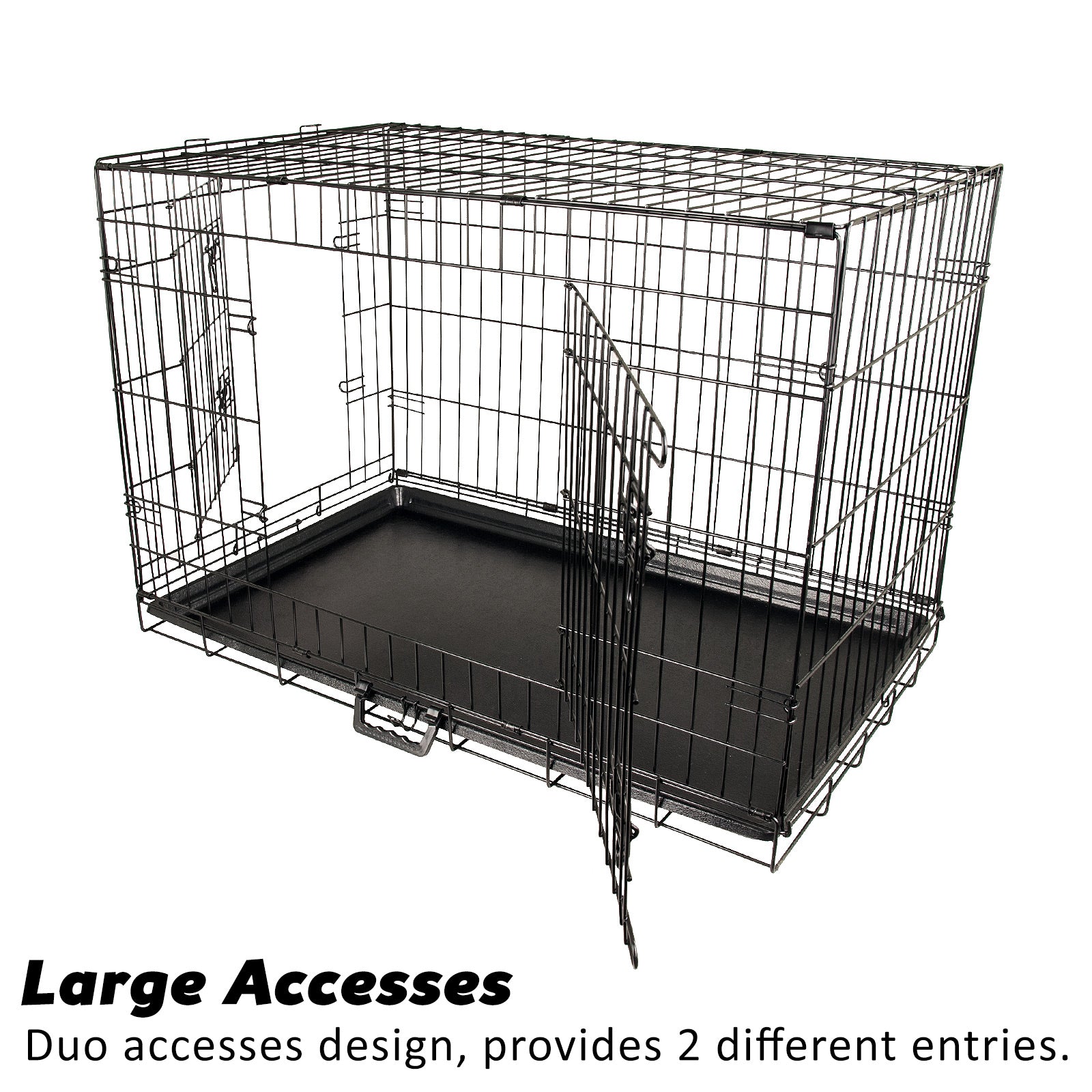 Paw Mate Wire Dog Cage Foldable Crate Kennel 24in with Tray