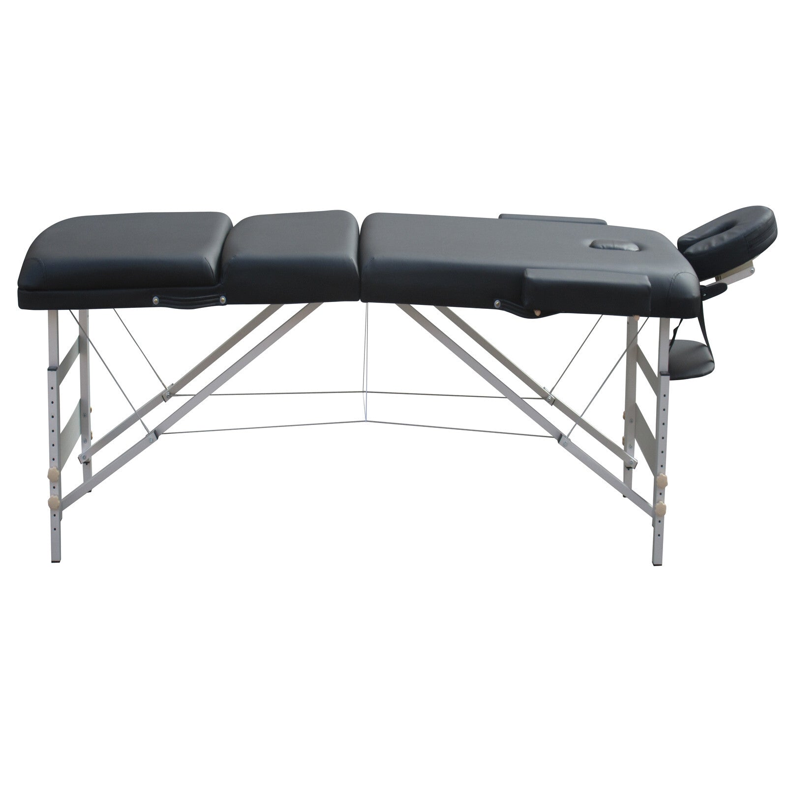 YES4HOMES 3 Fold Portable Aluminium Massage Table Massage Bed Beauty Therapy Black