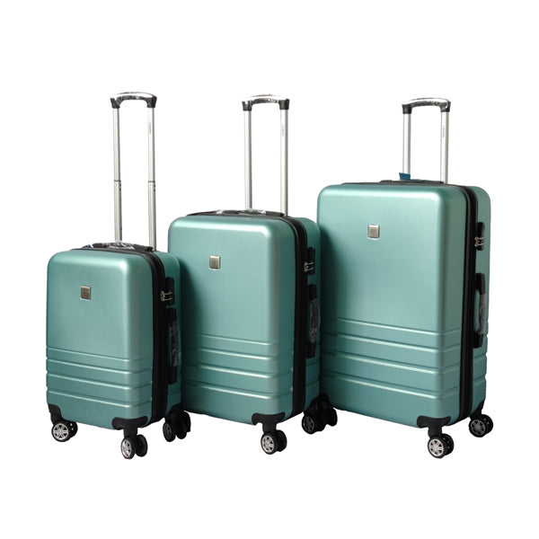 YES4HOMES Expandable ABS Luggage Suitcase Set 3 Code Lock Travel Carry  Bag Trolley Green