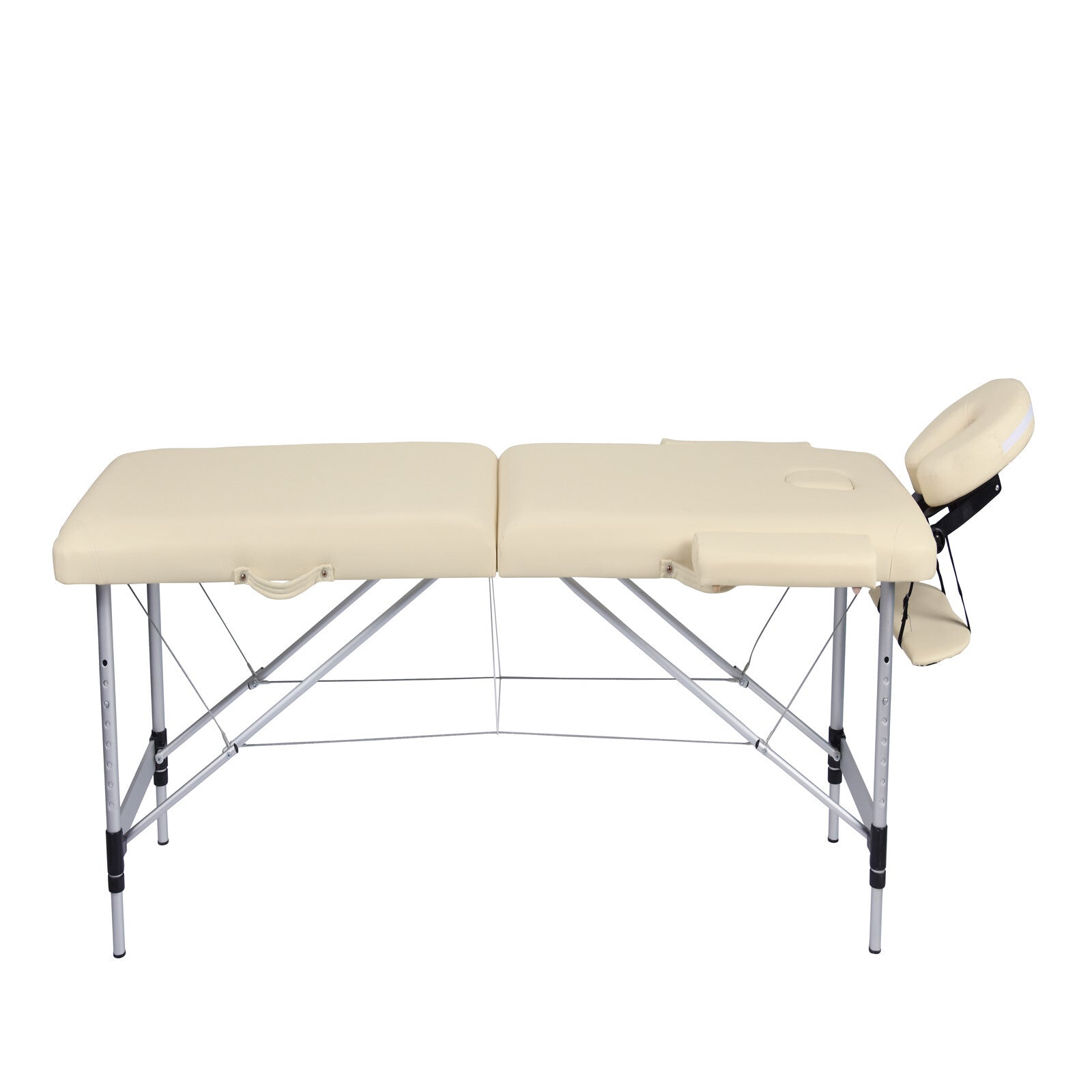 YES4HOMES 2 Fold Portable Aluminium Massage Table Massage Bed Beauty Therapy Beige