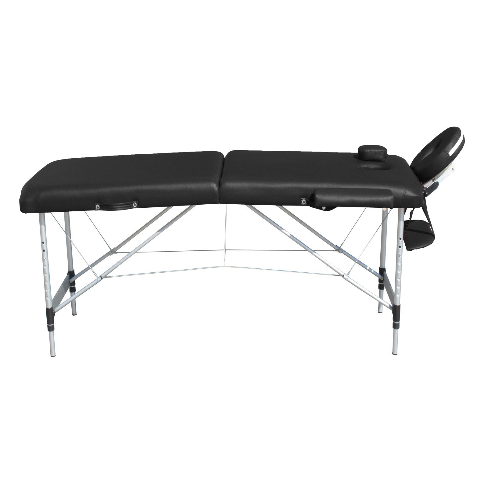 YES4HOMES 2 Fold Portable Aluminium Massage Table Massage Bed Beauty Therapy Black