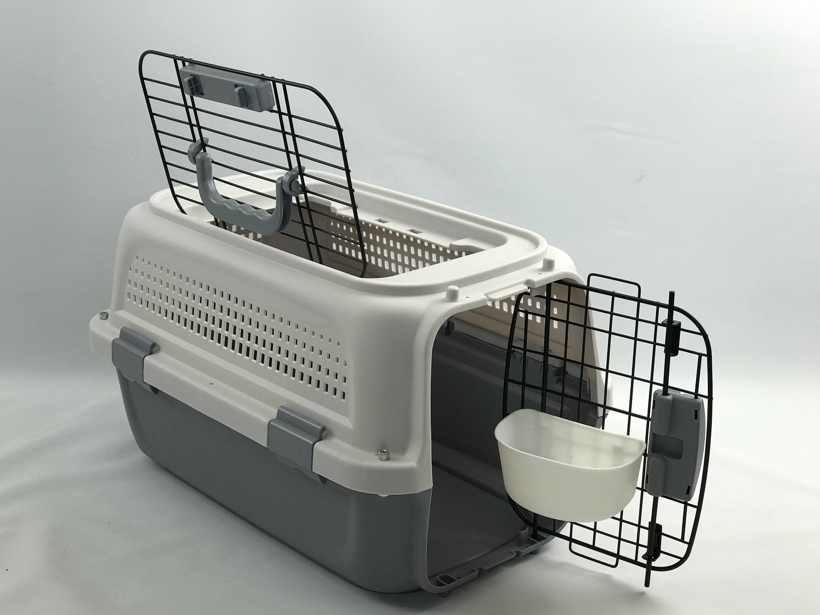 YES4PETS Small Dog Cat Rabbit Crate Pet Kitten Carrier Parrot Cage Grey