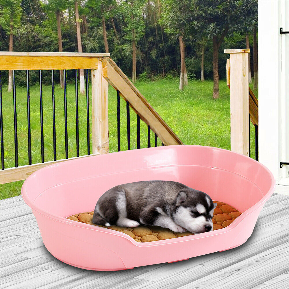 YES4PETS Pet Bed Small Plastic Dog Bedding Sleeping Resting Washable Basket Pink