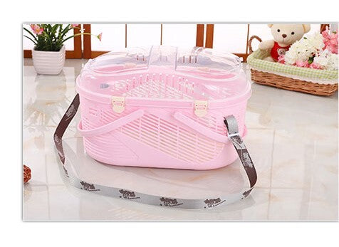 YES4PETS Small Dog Cat Crate Pet Rabbit Guinea Pig Ferret Carrier Cage With Mat-Pink