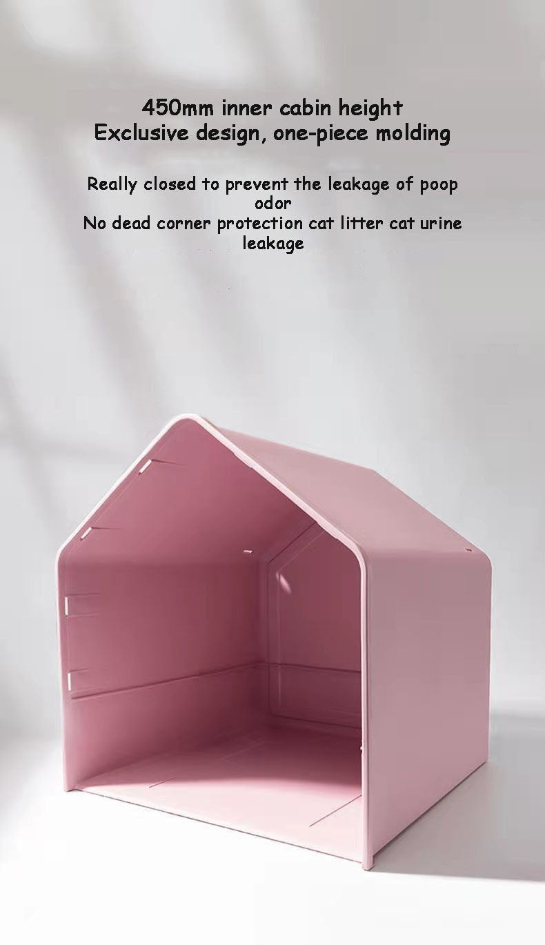 YES4PETS L Portable Hooded Cat Toilet Litter Box Tray House with Drawer and Scoop-Pink