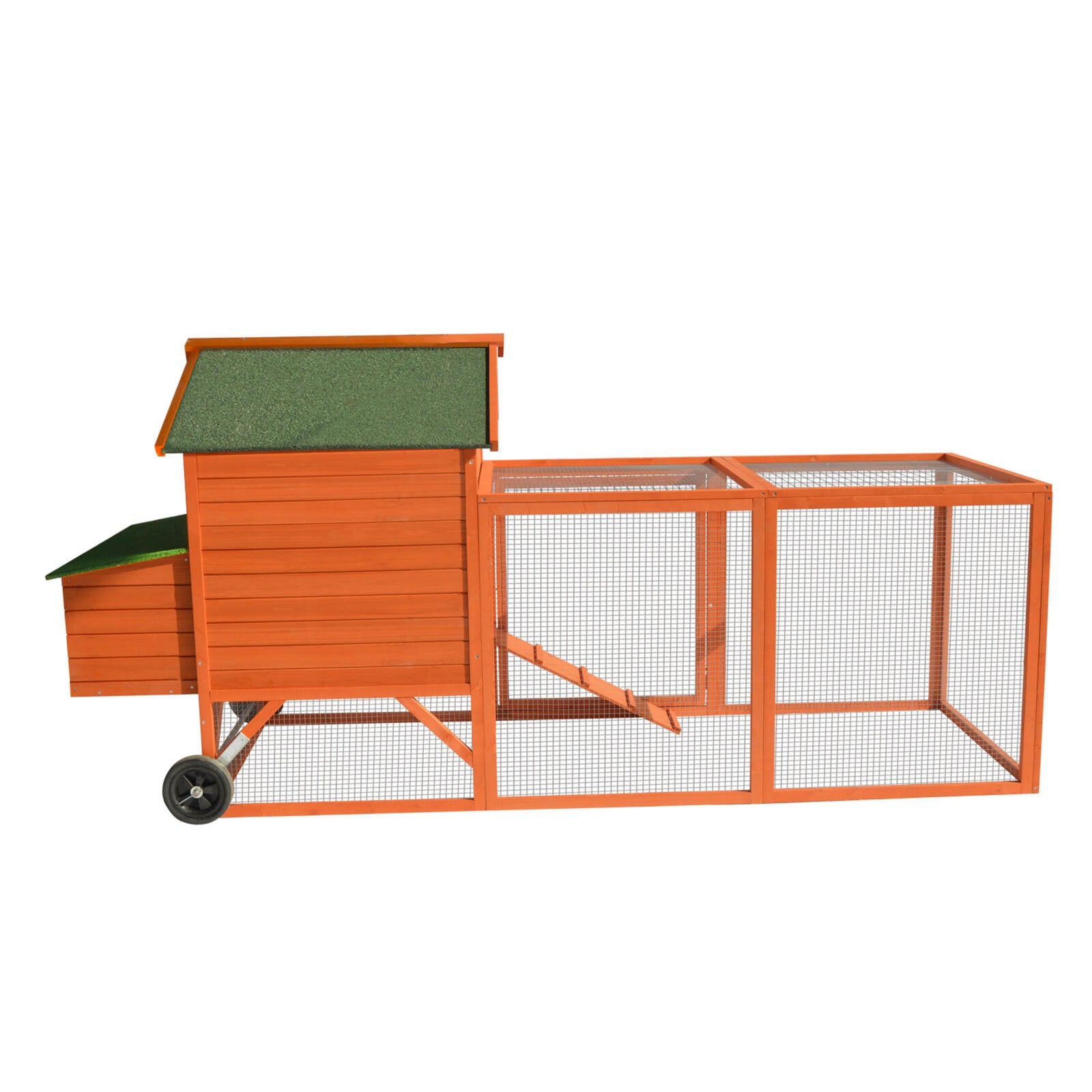 YES4PETS 248 cm XL Chicken Coop Rabbit Hutch Ferret Hen Guinea Pig House With Wheels