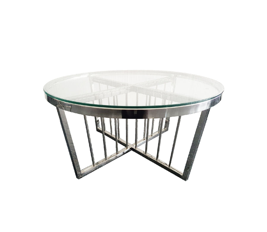 Salina Coffee Table -ClearTop - 80cm Silver