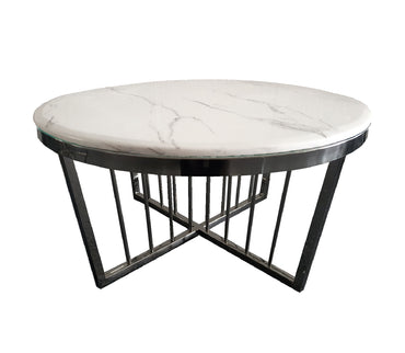 Serena Coffee Table - Marble - 95cm Black
