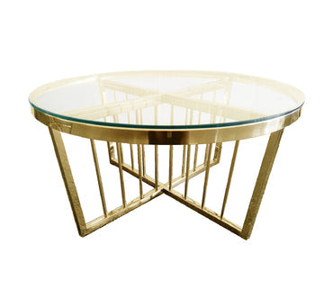 Serena Coffee Table -ClearTop - 95cm Gold