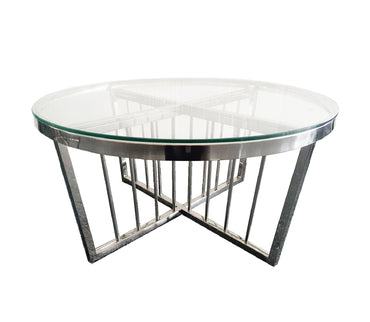 Serena Coffee Table -ClearTop - 95cm Silver