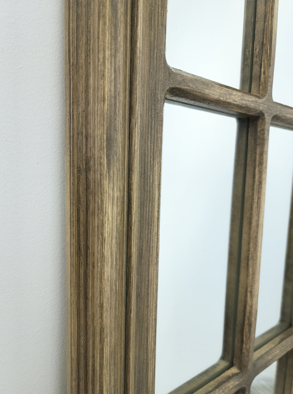 Window Style Mirror - Taupe Rectangle 95cm x 130cm