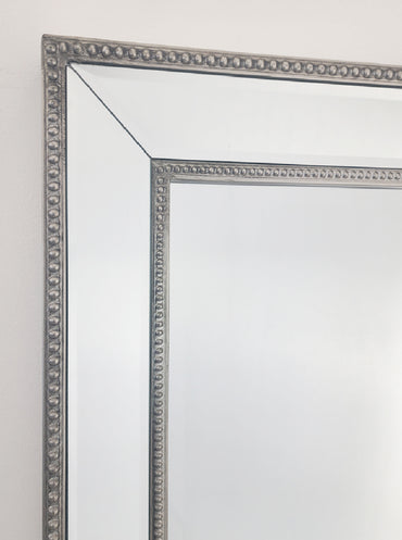 Silver Beaded Framed Mirror - X Large 190cm x 100cm