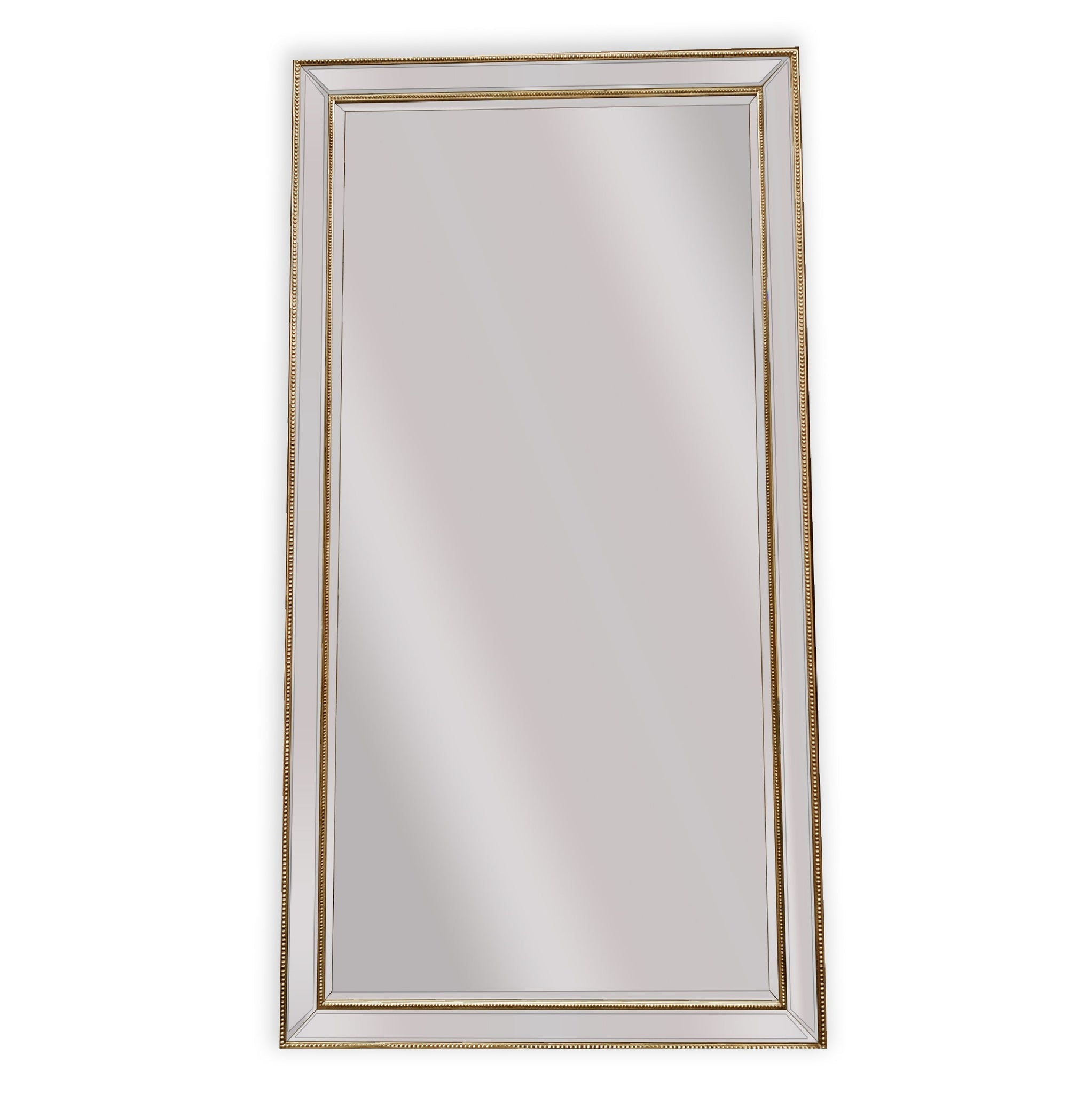 Gold Beaded Framed Mirror - X Large 190cm x 100cm