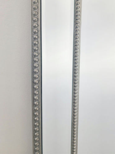Silver Beaded Framed Mirror - Free Standing 50cm x 170cm