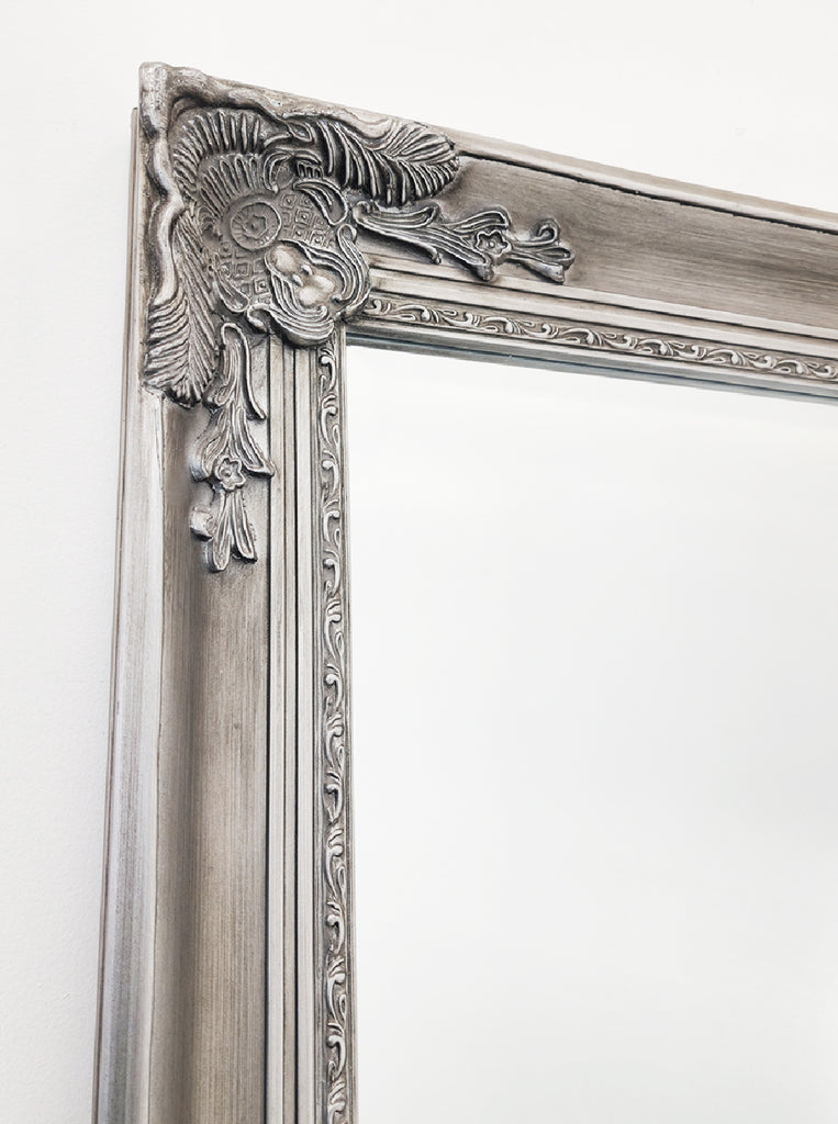 French Provincial Ornate Mirror - ANTIQUE SILVER- X Large 100cm x 190cm