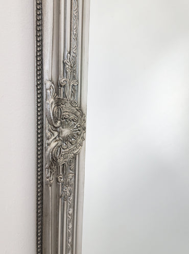 French Provincial Ornate Mirror - Antique Silver - Medium 70cm x 170cm