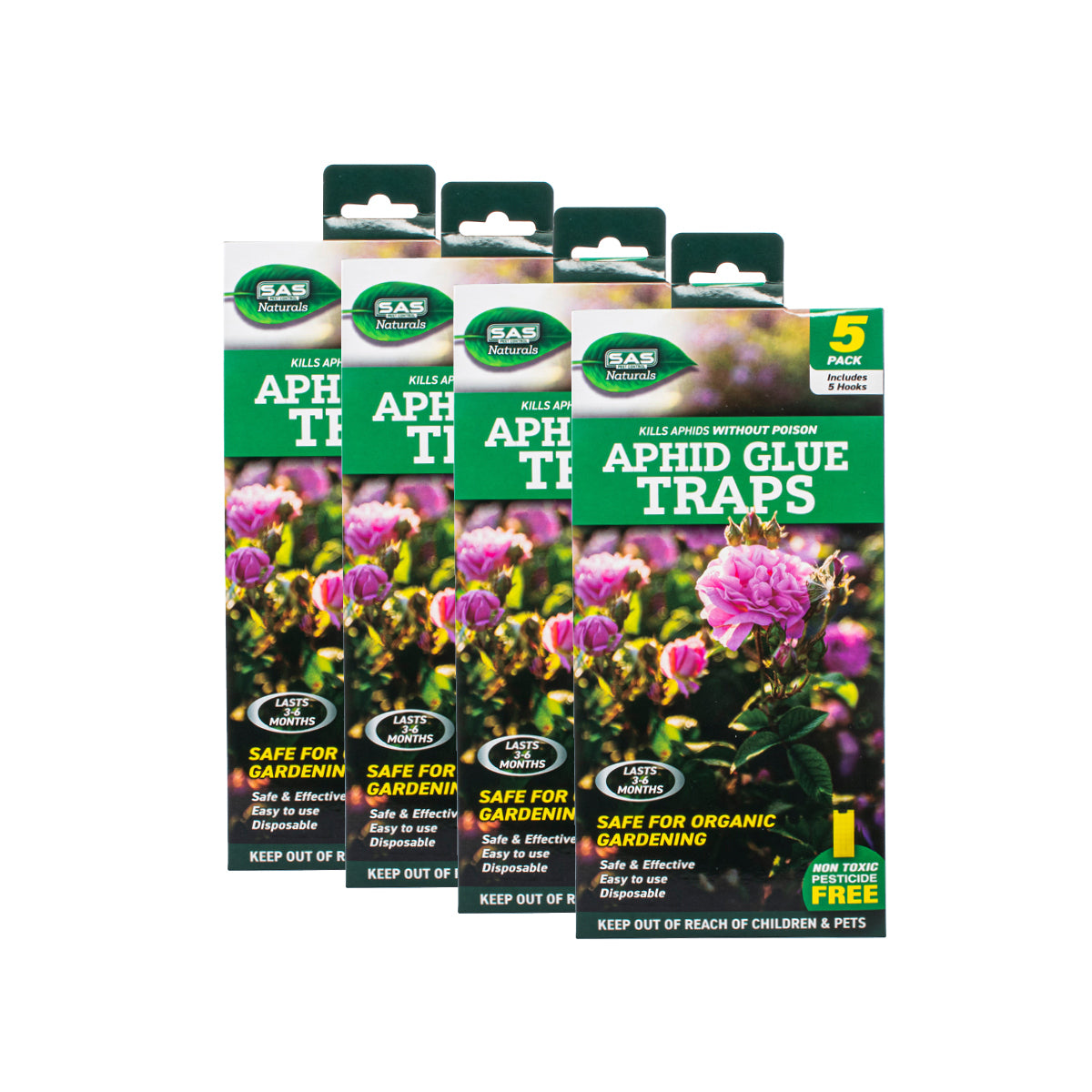 SAS Pest Control 120PCE Aphid Glue Sheets With Hooks Biodegradable Waterproof